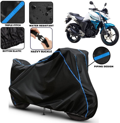 kerwa Two Wheeler Cover for Yamaha(FZ FI, Black, Blue)