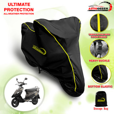AUTOCOZEN Waterproof Two Wheeler Cover for TVS(Scooty Pep Plus, Black)