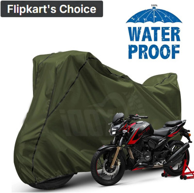 AutoGalaxy Waterproof Two Wheeler Cover for TVS(Apache RTR 160, Green, Black)