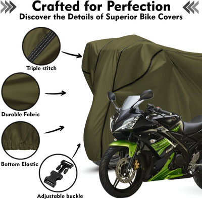 AutoGalaxy Waterproof Two Wheeler Cover for Yamaha(R15, Green, Black)