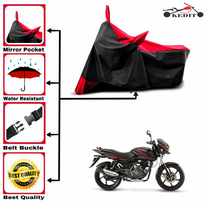 AASHTIK MART Two Wheeler Cover for Bajaj(Pulsar 125, Red, Black)