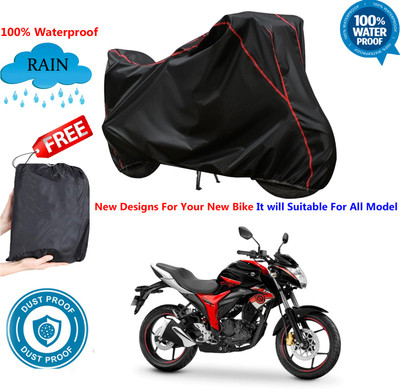 OliverX Waterproof Two Wheeler Cover for Suzuki(Gixxer, Black)