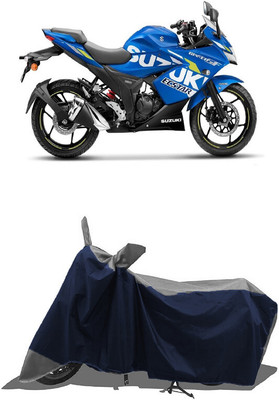 SUGASHRI Waterproof Two Wheeler Cover for Suzuki(Gixxer Special Edition BS6, Grey, Blue)