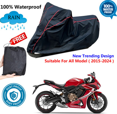 AutoGalaxy Waterproof Two Wheeler Cover for Honda(CBR650R, Black, Red)