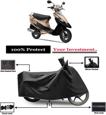 KEDIT Two Wheeler Cover for TVS(Scooty Pep+, Black)