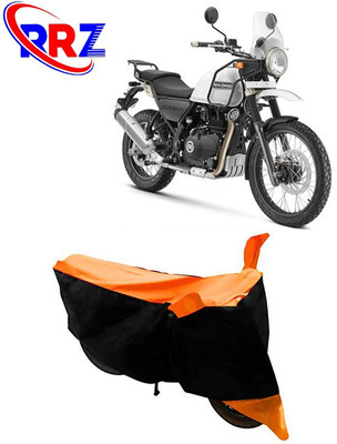 RRZ Waterproof Two Wheeler Cover for Royal Enfield(Himalayan, Black, Orange)
