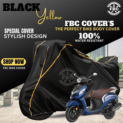 AutoGalaxy Waterproof Two Wheeler Cover for Yamaha(Fascino, Black)