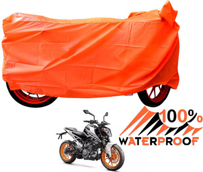 DeepShakshi AUTOMOTIVE Waterproof Two Wheeler Cover for KTM(Duke 200, Orange)