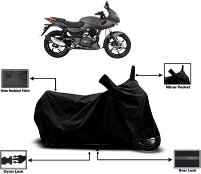 Amexride Two Wheeler Cover for Bajaj(Pulsar 180F BS6, Black)