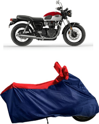 Autofly Waterproof Two Wheeler Cover for Triumph(Bonneville T100, Blue, Red)
