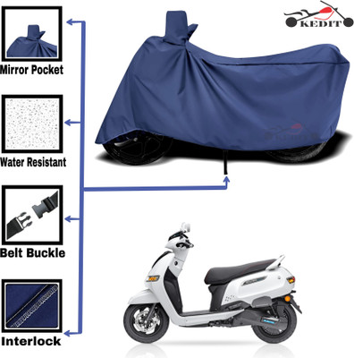 KEDIT Two Wheeler Cover for Universal For Bike(iQube, Blue)