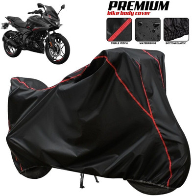 xodi Waterproof Two Wheeler Cover for Bajaj(Pulsar 250 BS6, Black, Red, Multicolor)