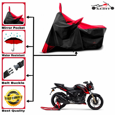 KEDIT Two Wheeler Cover for TVS(Apache RTR 200, Red, Black)