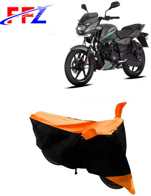 FFZ Waterproof Two Wheeler Cover for Bajaj(Pulsar 125 Neon, Black, Orange)