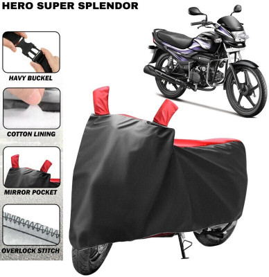 DeepShakshi AUTOMOTIVE Waterproof Two Wheeler Cover for Hero(Super Splendor, Red, Black)