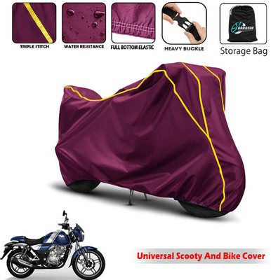 AUTOBIRSA Waterproof Two Wheeler Cover for Bajaj(V12, Maroon)