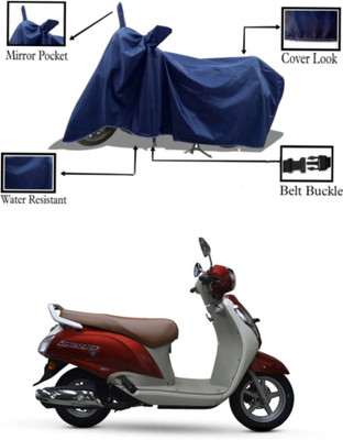 RAQTRO Waterproof Two Wheeler Cover for Suzuki(New Access 125, Blue)