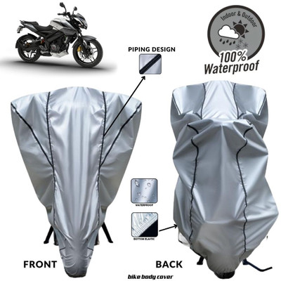 MADAFIYA Two Wheeler Cover for Bajaj(Pulsar NS200, Silver, Black)