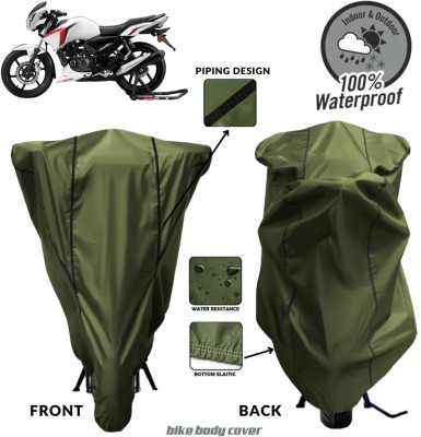 MADAFIYA Two Wheeler Cover for TVS(Apache RTR 160 4V, Green, Black)