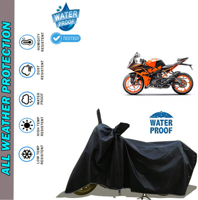 AutoGalaxy Waterproof Two Wheeler Cover for KTM(RC 200 BS6, Black)