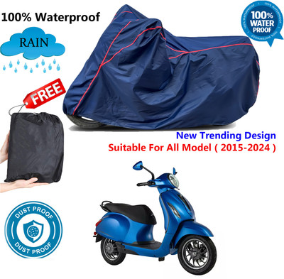 AUTOCAD Waterproof Two Wheeler Cover for Bajaj(Chetak, Blue, Red)