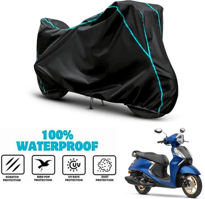 ANTHUB Waterproof Two Wheeler Cover for Yamaha(Fascino 125 FI, Black)