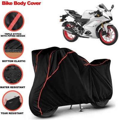 Grizzly Two Wheeler Cover for Yamaha(R15 V3, Black, Red)