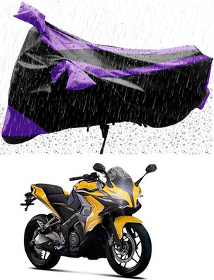 Mdstar Waterproof Two Wheeler Cover for Bajaj(Pulsar SS400, Purple, Black)