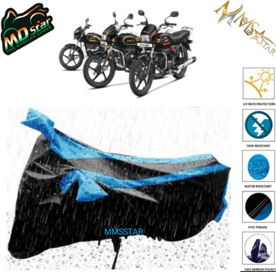 MMSSTAR Waterproof Two Wheeler Cover for TVS(Apache RTR 160, Black, Blue)