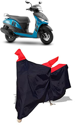 Amexride Two Wheeler Cover for Yamaha(Alpha BS6 BS6, Black, Red)