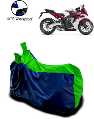 Autofly Waterproof Two Wheeler Cover for Honda(CBR 650F, Blue, Green)