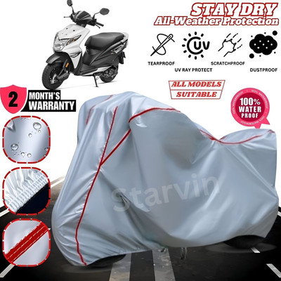 Starvin Waterproof Two Wheeler Cover for Honda(Dio, Silver, Red)