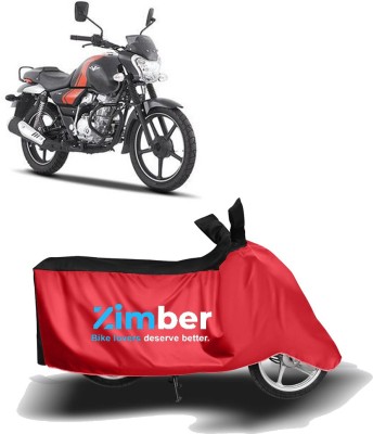 ZIMBER Two Wheeler Cover for Bajaj(V12, Red, Black)