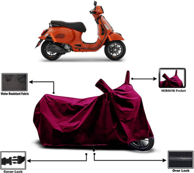 AASHTIK MART Two Wheeler Cover for Vespa(GTS Super 300, Maroon)
