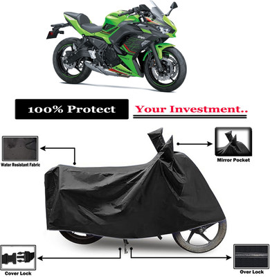 Amexride Two Wheeler Cover for Kawasaki(Ninja 650, Black)