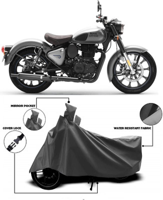 MMSSTAR Waterproof Two Wheeler Cover for Royal Enfield(Classic Gunmetal, Grey)