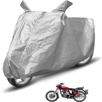 Auto Hub Waterproof Two Wheeler Cover for Royal Enfield(Twin spark, Silver)