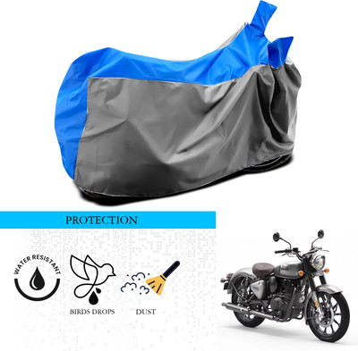 ANTHUB Waterproof Two Wheeler Cover for Royal Enfield(Classic Gunmetal, Grey, Blue)