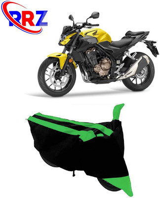 RRZ Waterproof Two Wheeler Cover for Honda(CB 500, Black, Green)