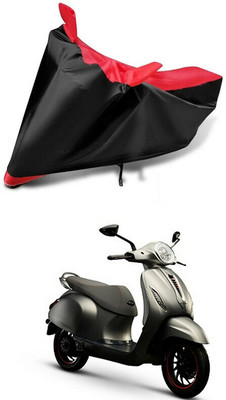 DeepShakshi AUTOMOTIVE Waterproof Two Wheeler Cover for Bajaj(Urbanite Chetak, Red, Black)