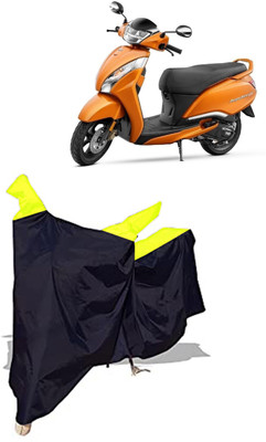 Amexride Two Wheeler Cover for TVS(Jupiter 125, Black, Yellow)