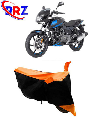RRZ Waterproof Two Wheeler Cover for Bajaj(Pulsar 150 DTS-i, Black, Orange)