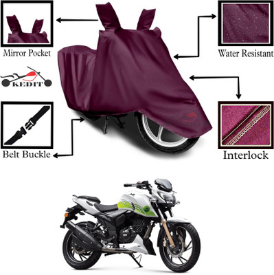 KEDIT Two Wheeler Cover for TVS(Apache RTR 200 4V, Maroon)
