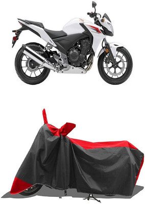 SUGASHRI Waterproof Two Wheeler Cover for Honda(CB500F, Red, Black)
