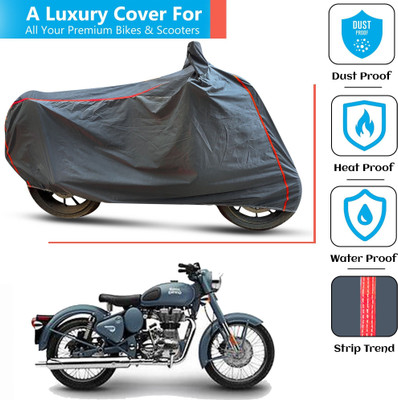 FAMEXON Waterproof Two Wheeler Cover for Royal Enfield(Classic 500, Grey)