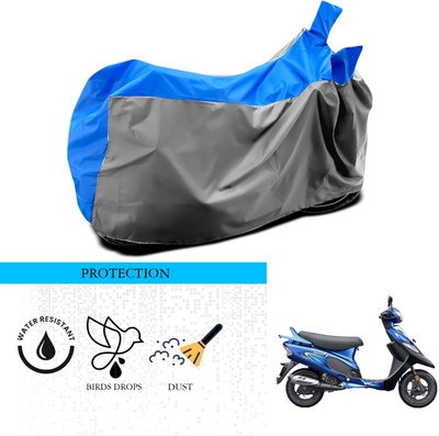 ANTHUB Waterproof Two Wheeler Cover for TVS(Scooty Pep Plus, Grey, Blue)