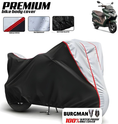 Mwiss Waterproof Two Wheeler Cover for Suzuki(Burgman Street 125, Black, Silver)