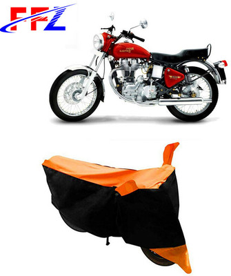 FFZ Waterproof Two Wheeler Cover for Royal Enfield(Electra 5S, Black, Orange)
