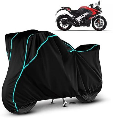 COTSHER Waterproof Two Wheeler Cover for Bajaj(Pulsar 180F BS6, Black, Blue)