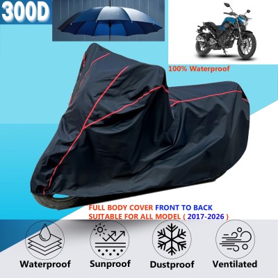 AUTOCAD Waterproof Two Wheeler Cover for Yamaha(FZ16, Black, Red)